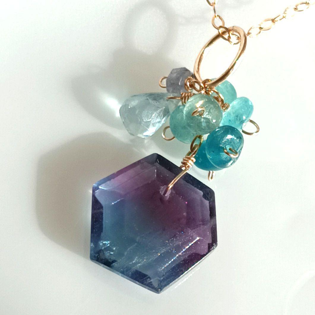 14kgf ブルーパープルフローライトトップ♡