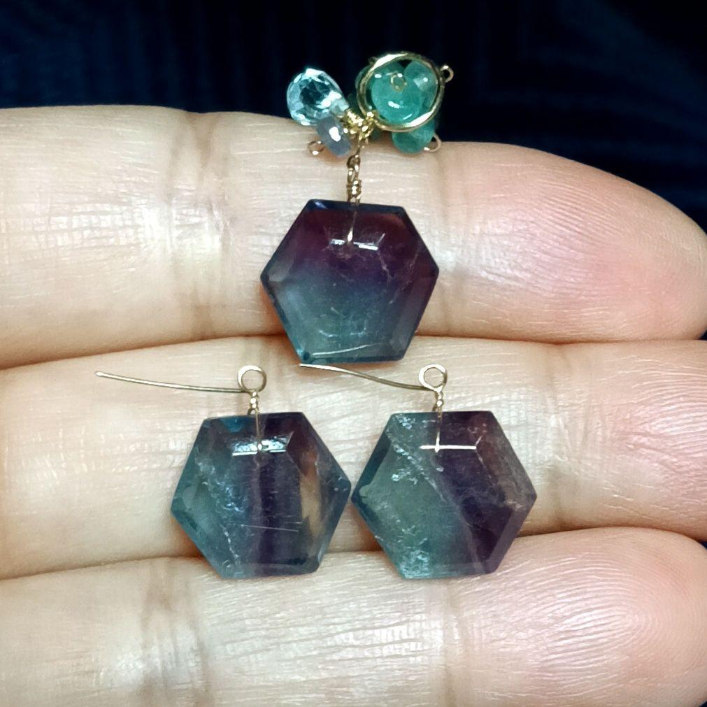 14kgf ブルーパープルフローライトトップ♡