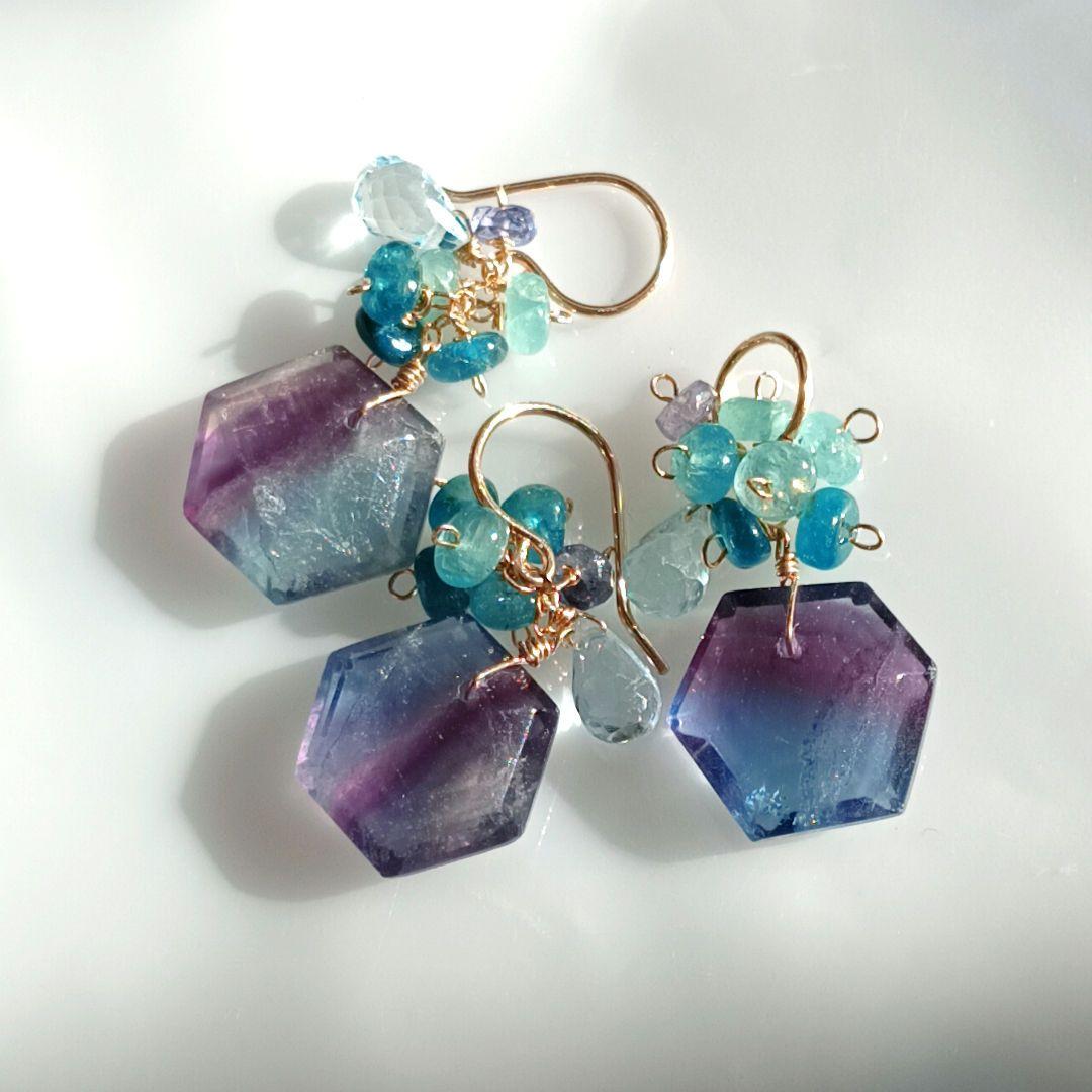 14kgf ブルーパープルフローライトトップ♡