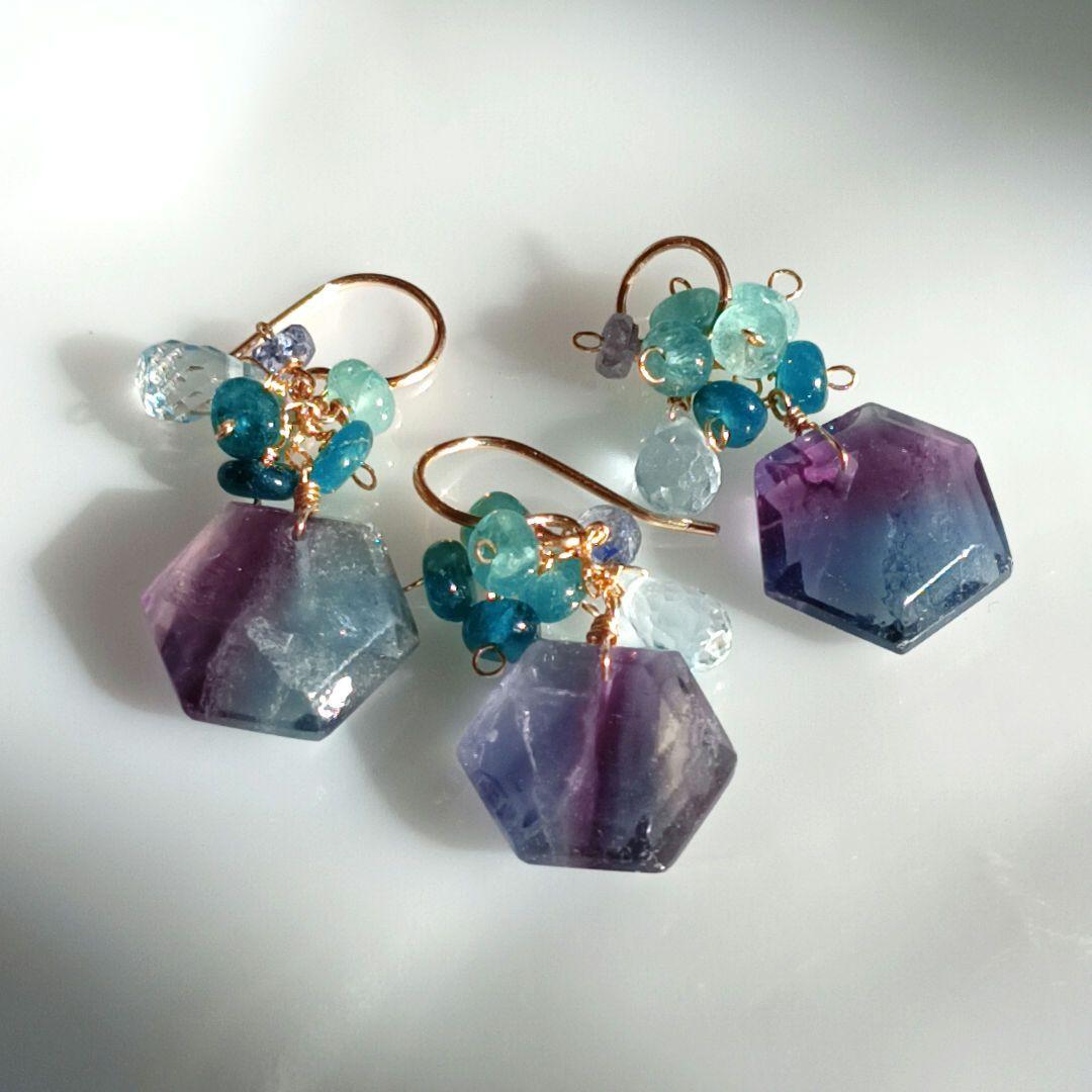 14kgf ブルーパープルフローライトトップ♡