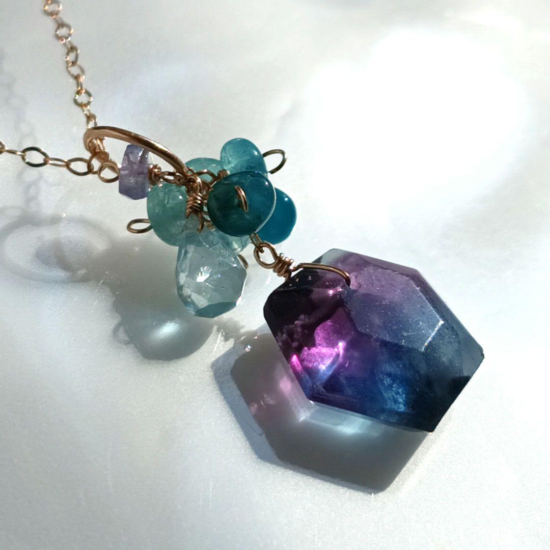 14kgf ブルーパープルフローライトトップ♡