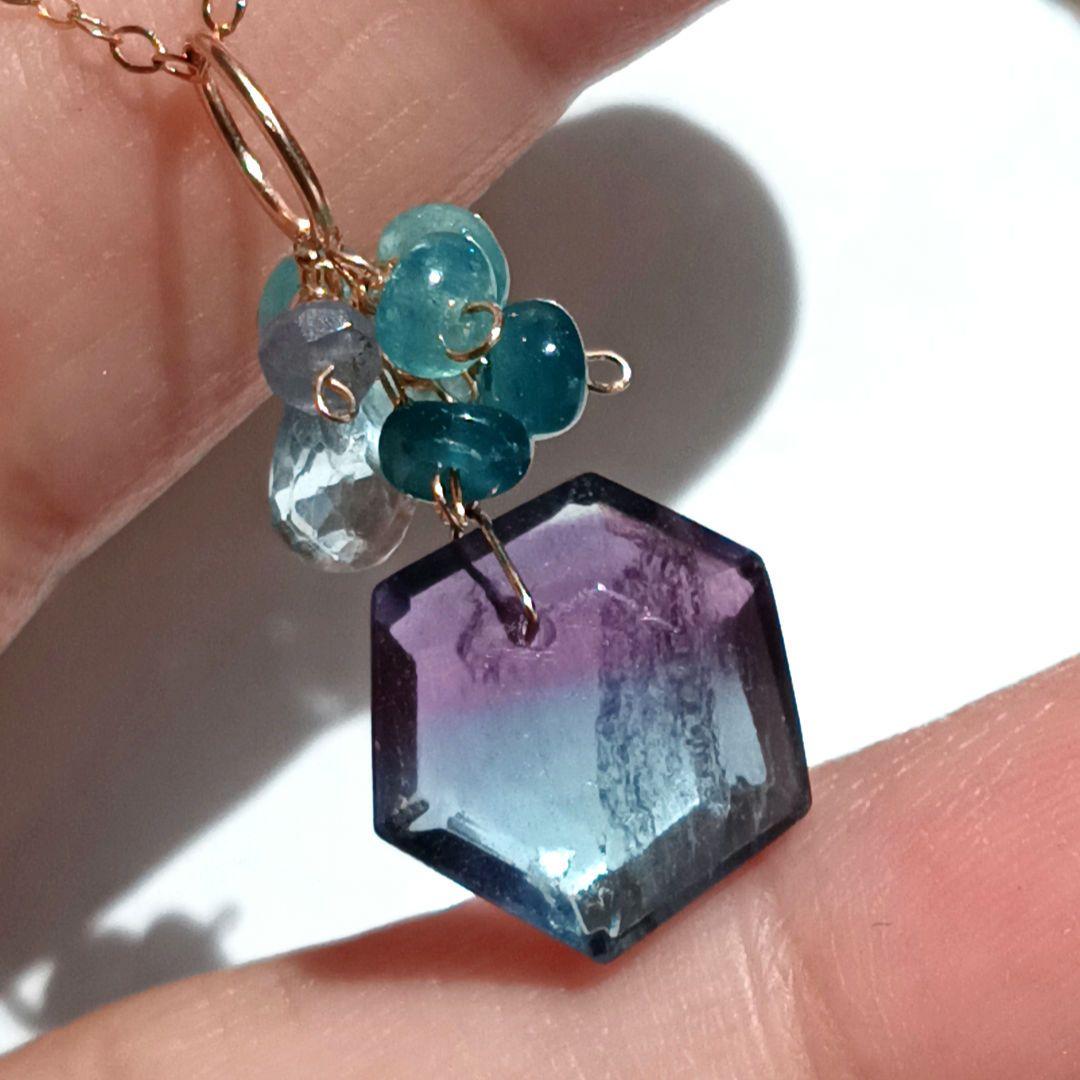 14kgf ブルーパープルフローライトトップ♡