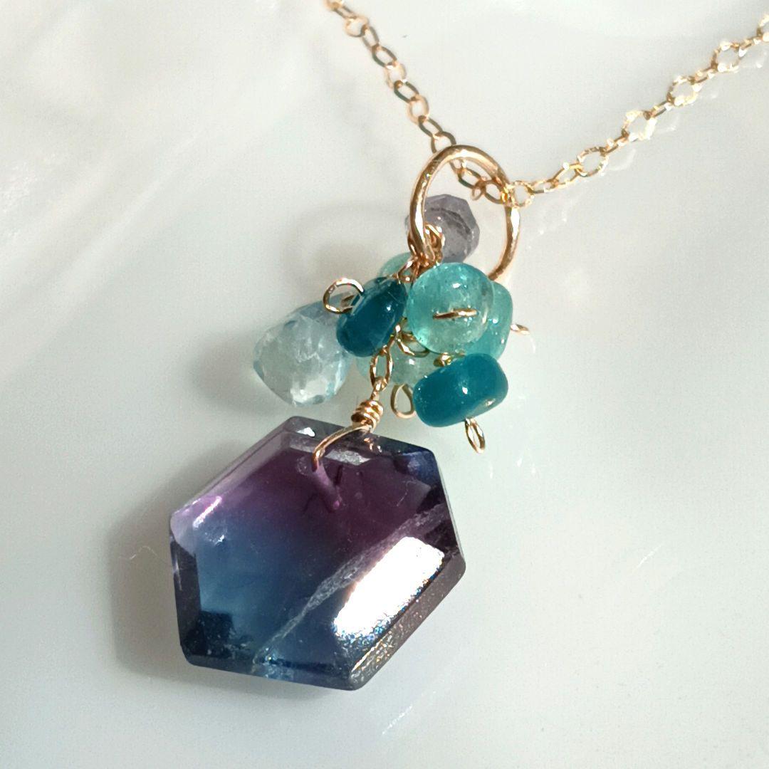 14kgf ブルーパープルフローライトトップ♡