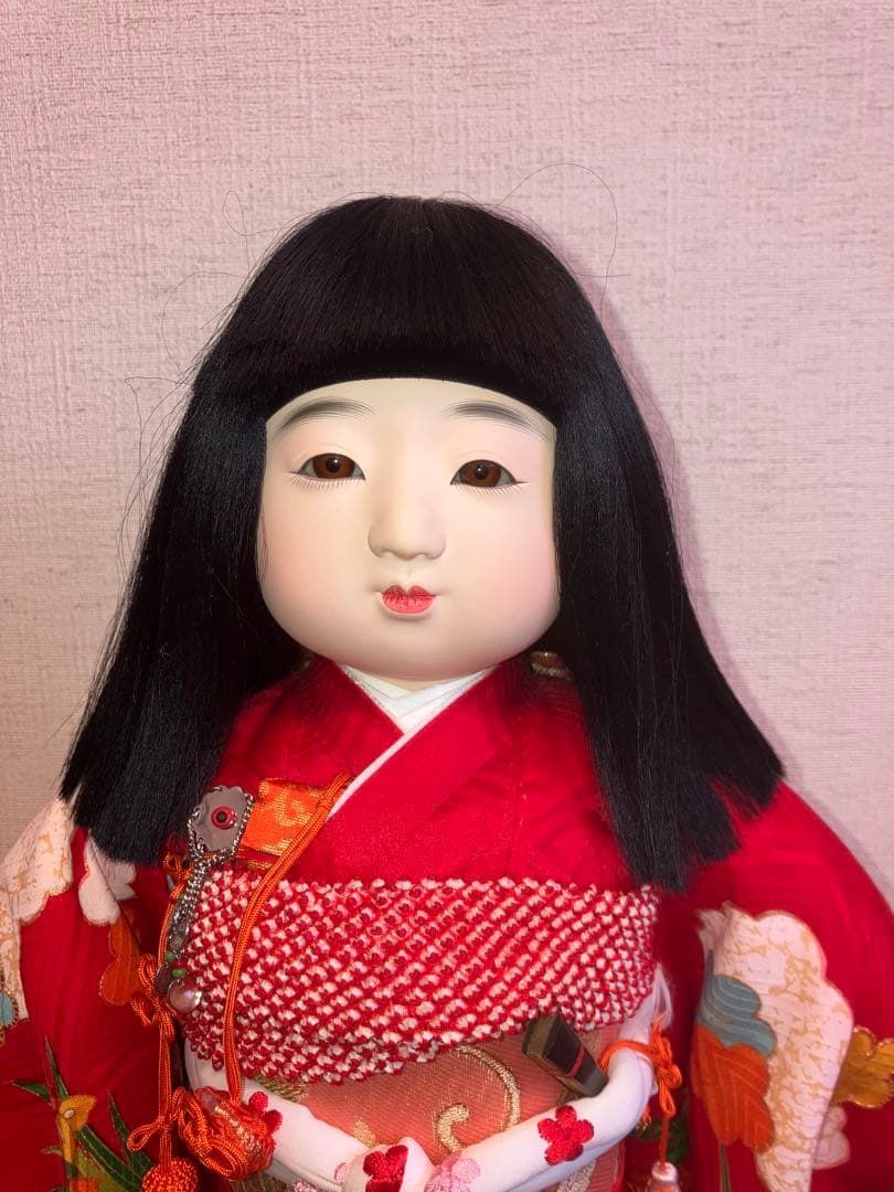 元賀章介作 市松人形 別染正絹着物希少作品