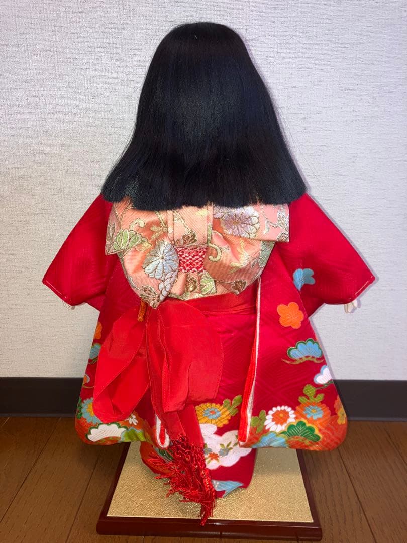 元賀章介作 市松人形 別染正絹着物希少作品