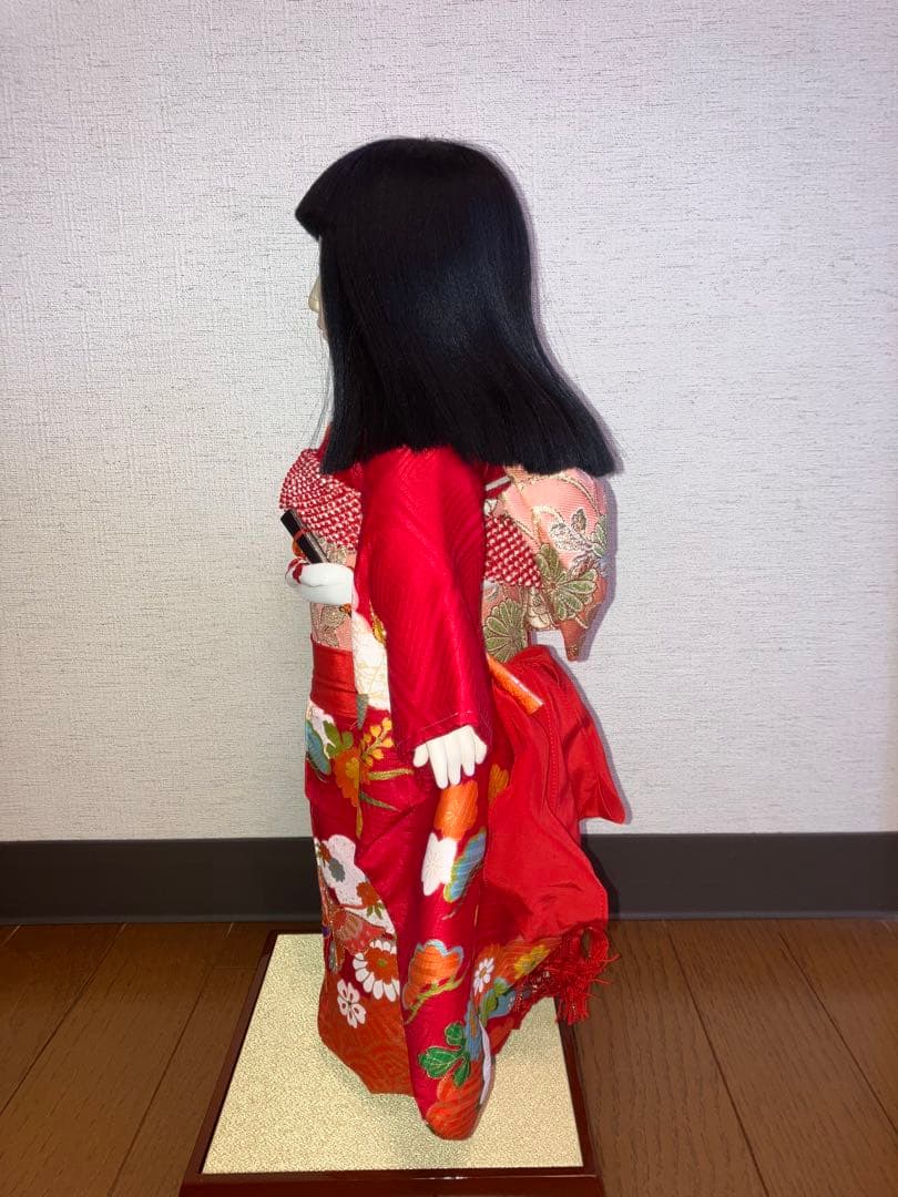 元賀章介作 市松人形 別染正絹着物希少作品