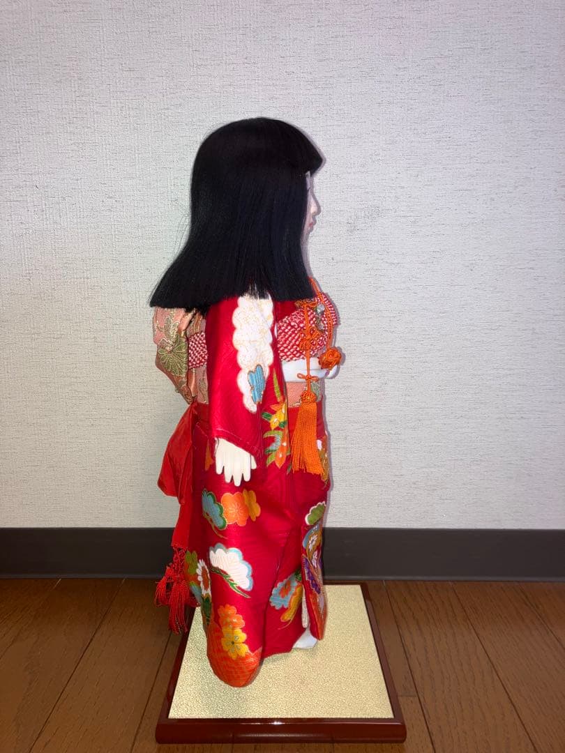元賀章介作 市松人形 別染正絹着物希少作品
