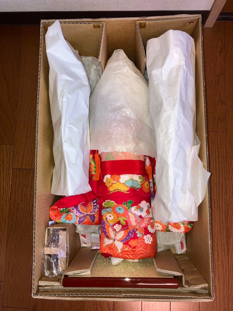 元賀章介作 市松人形 別染正絹着物希少作品