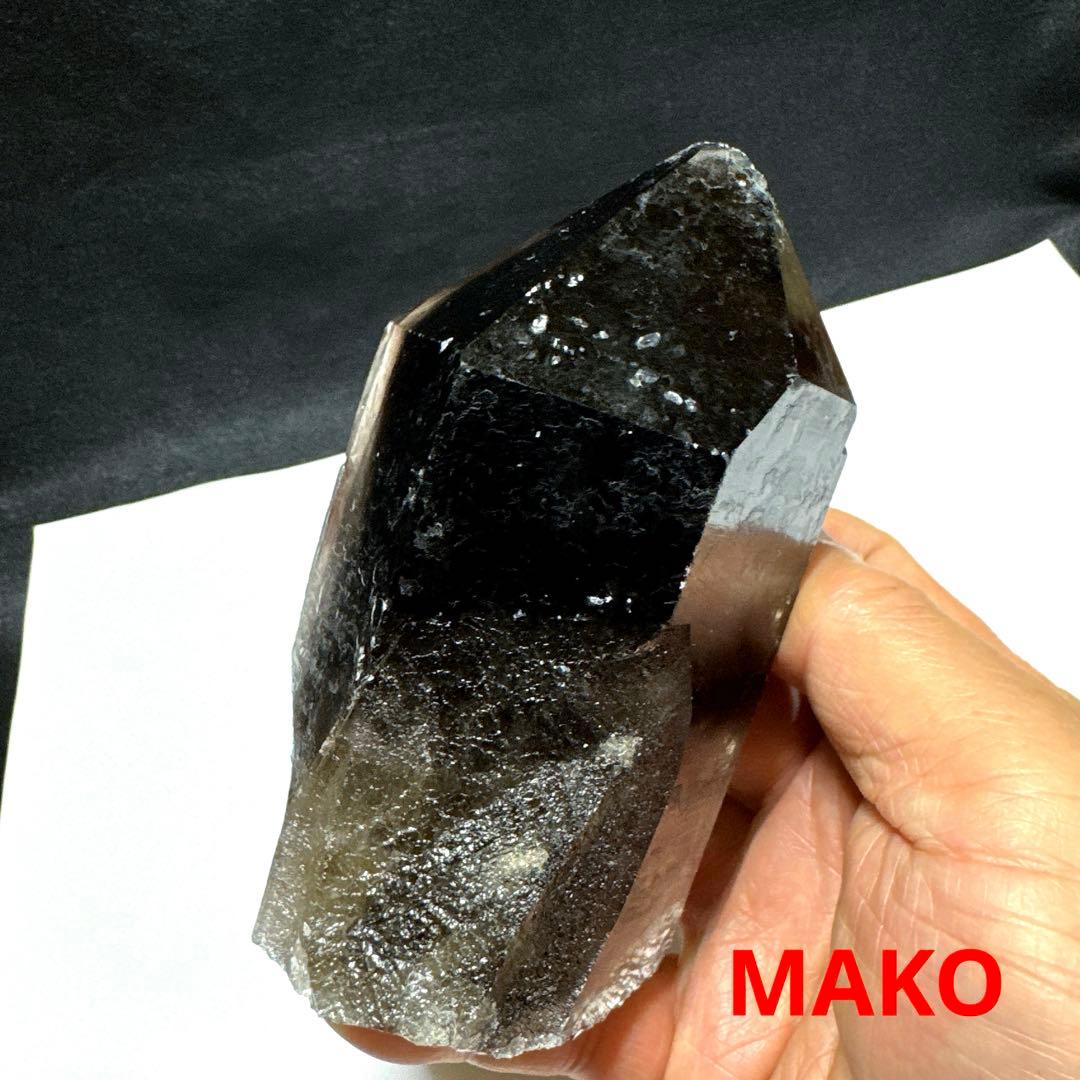 M1962☆黒水晶(モリオン)六角柱588g☆天然石　原石