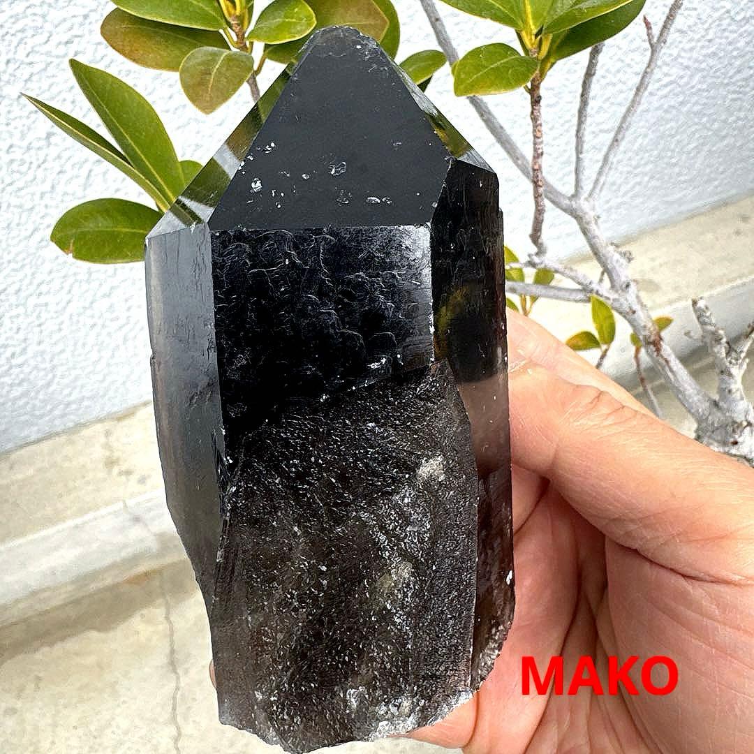 M1962☆黒水晶(モリオン)六角柱588g☆天然石　原石