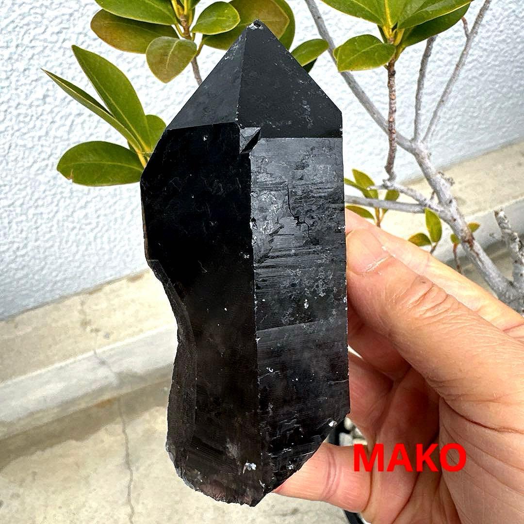 M1962☆黒水晶(モリオン)六角柱588g☆天然石　原石