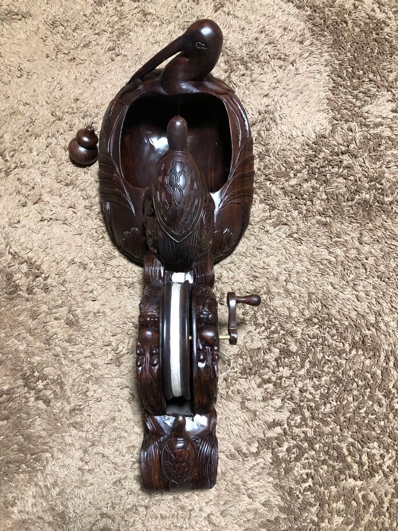 絶品！　超特大 規格外！紫檀木彫り 墨壺 全長80cm 重量16kg