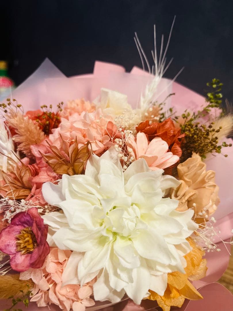 枯れない数年飾れ飾れる❤︎ プリザーブドフラワー ❤︎ドライフラワーブーケ