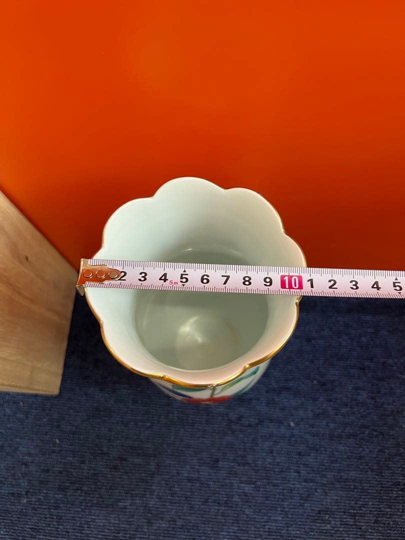 1315  香蘭社 「茶席の花」 花瓶  金彩 4面花絵 花柄