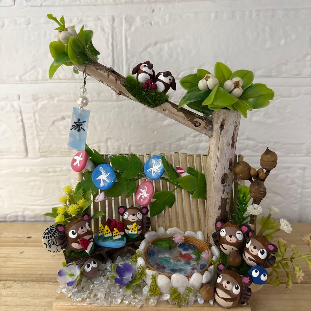 どんぐりアート♡夏のひととき　花火ミニオブジェ　ミニプールオブジェ　小…追加♡