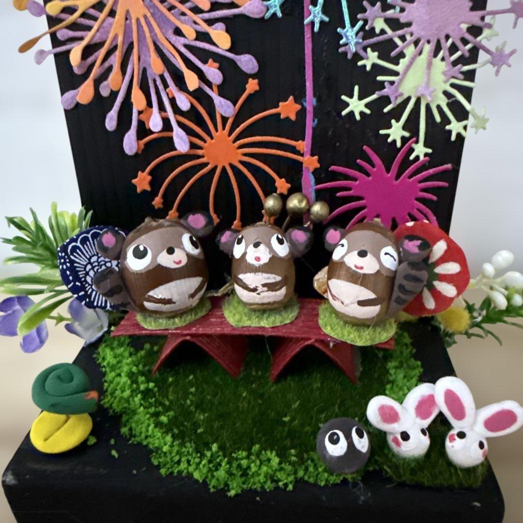 どんぐりアート♡夏のひととき　花火ミニオブジェ　ミニプールオブジェ　小…追加♡