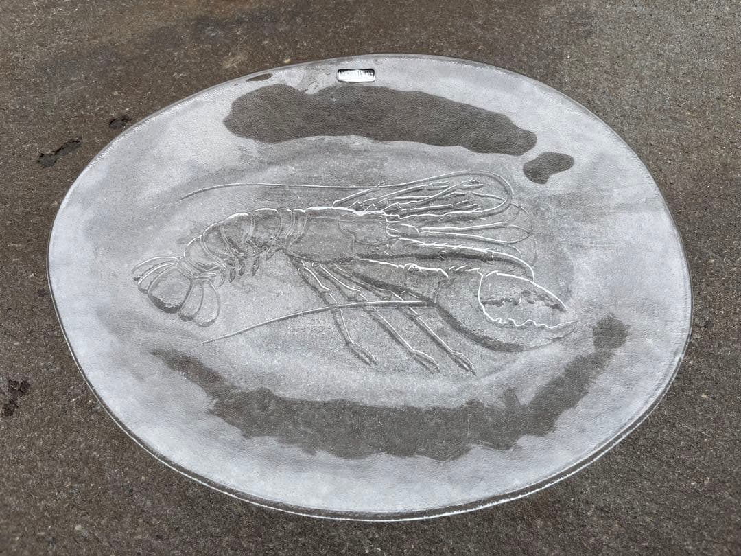 希少 スウェーデン王室御用達　コスタ・ボダ　クリスタル オーバルプレート　2枚組