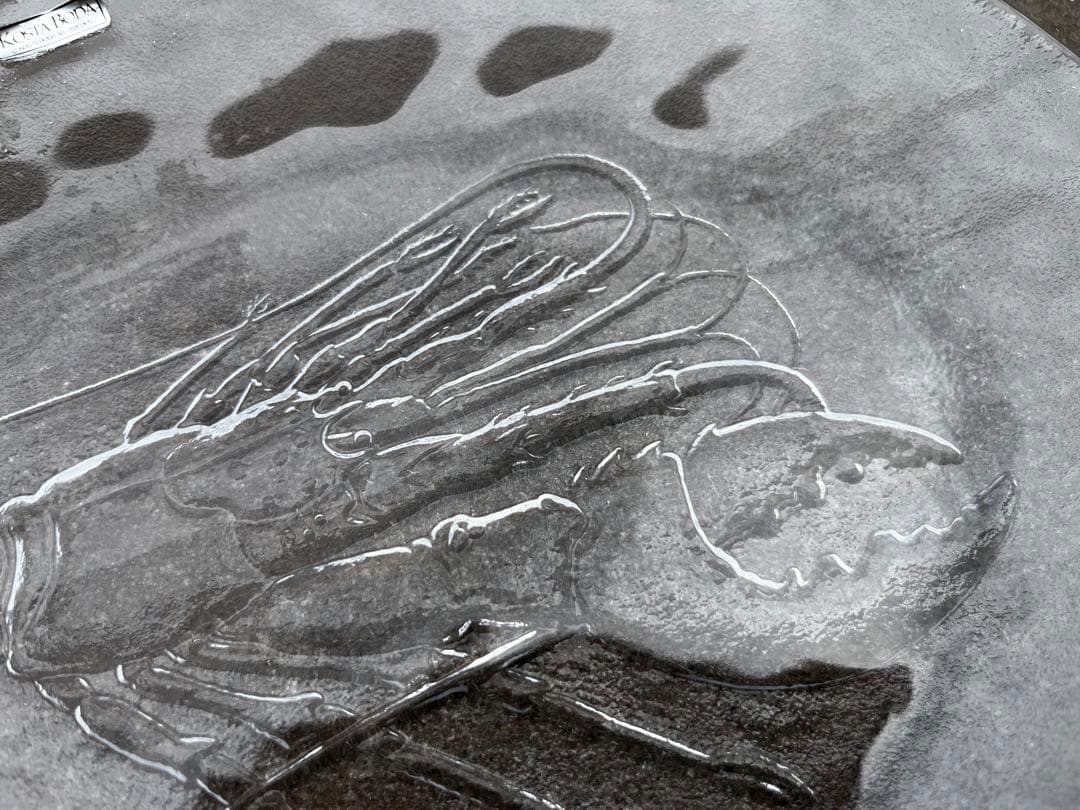 希少 スウェーデン王室御用達　コスタ・ボダ　クリスタル オーバルプレート　2枚組