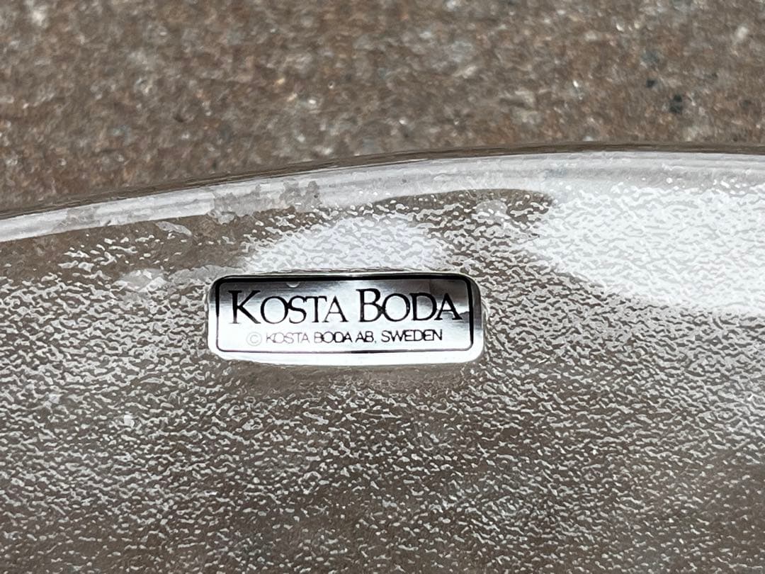 希少 スウェーデン王室御用達　コスタ・ボダ　クリスタル オーバルプレート　2枚組