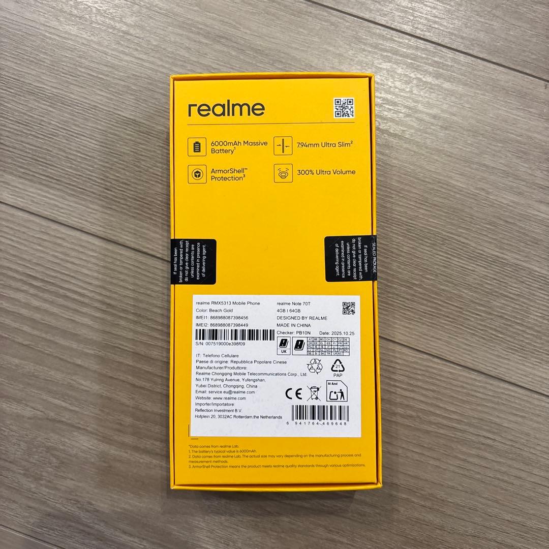 realme Note 70T 本体 4GB/64GB ブラック