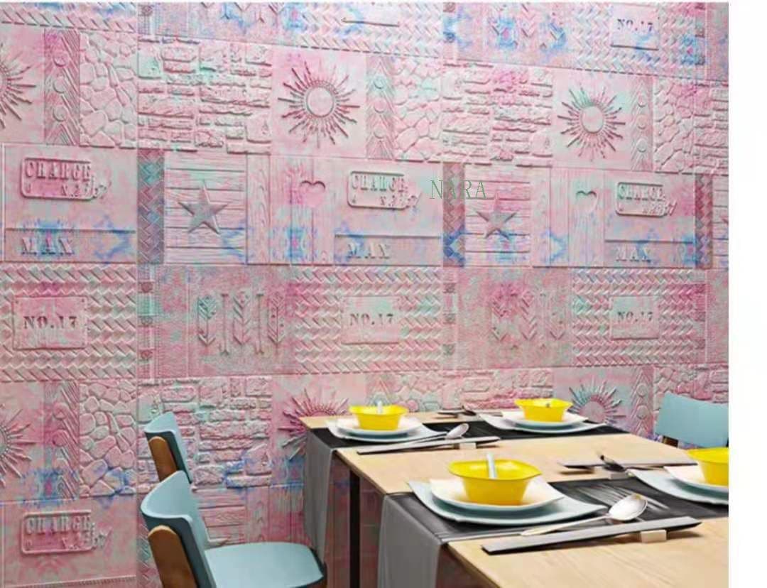 3 d立体接着壁紙70cm×70cm壁紙10枚