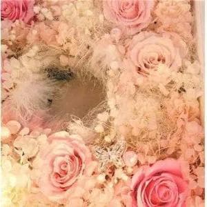 プリザーブドフラワーダイヤモンドローズ 花時計 ピンク＆ホワイト