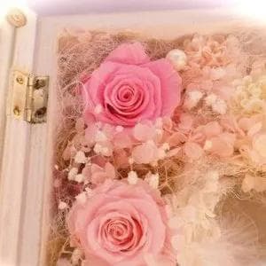 プリザーブドフラワーダイヤモンドローズ 花時計 ピンク＆ホワイト
