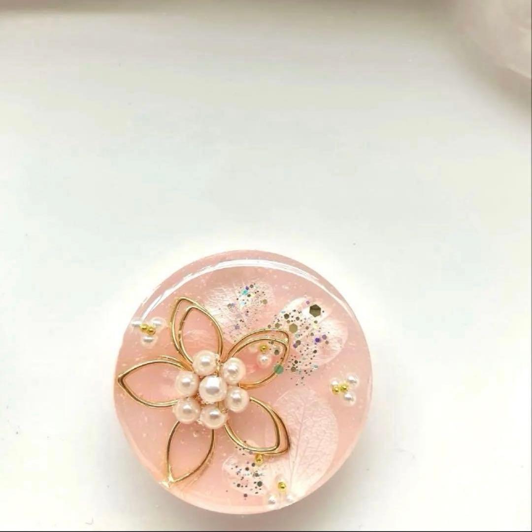 レジン　ヘアゴム　花と紫陽花　桜ピンク◡̈♥︎