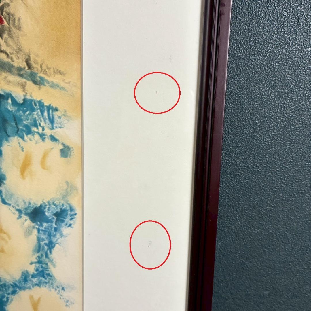 美品 前田青邨「薔薇」リトグラフ 前田すゑ承認印・証明シール・日本版画協会番号有