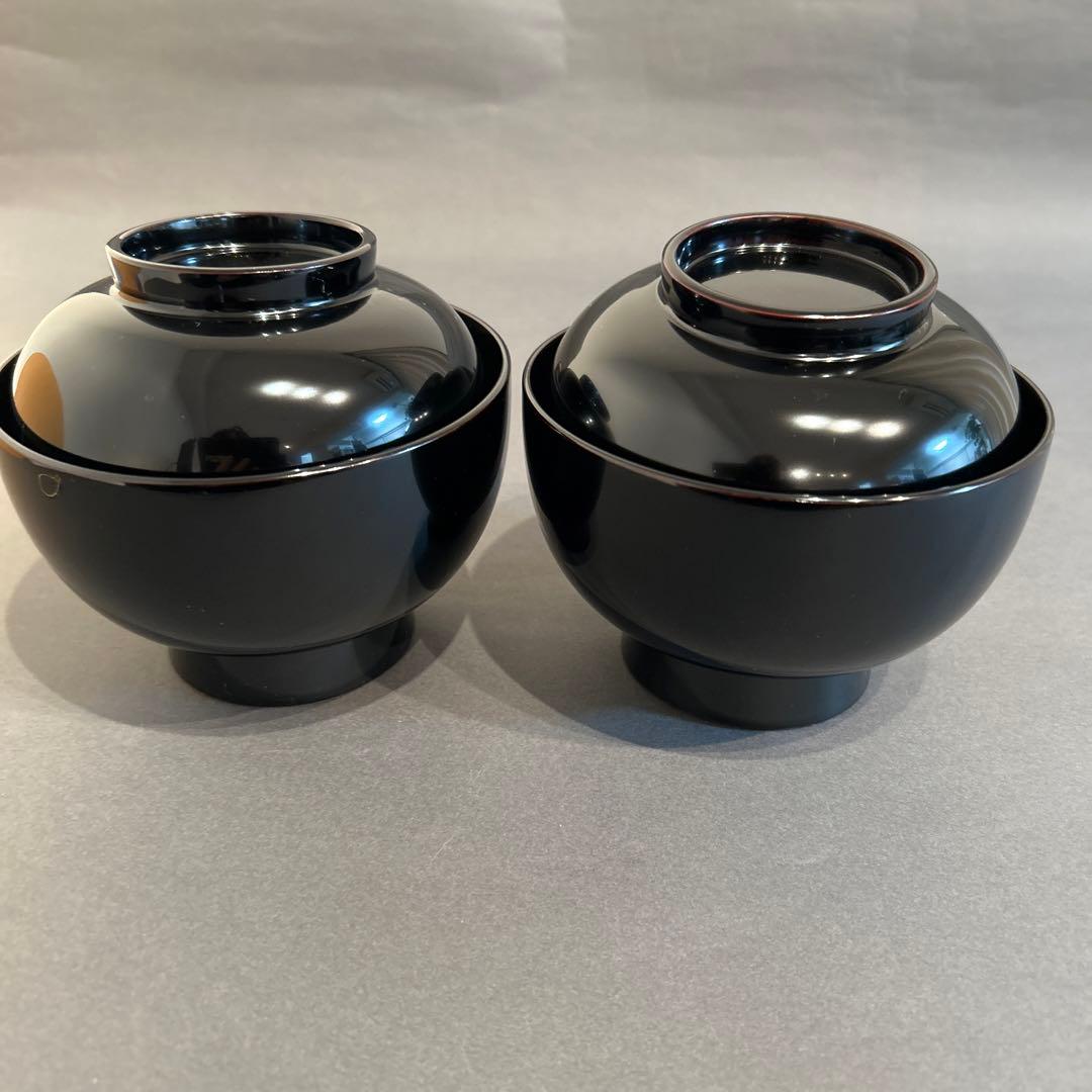 黒漆塗り大椀2客