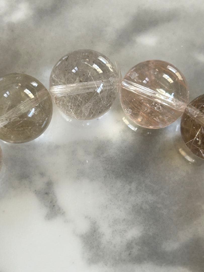 ホワイトルチルクォーツ　ブレスレット　13ミリ