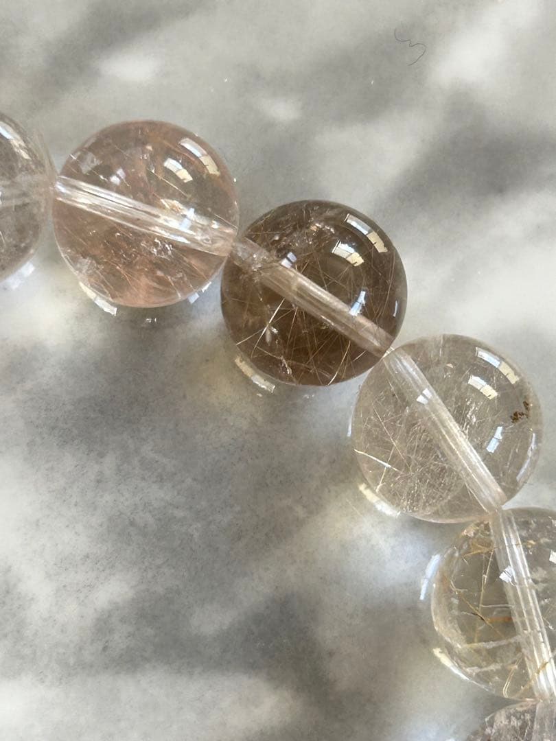 ホワイトルチルクォーツ　ブレスレット　13ミリ