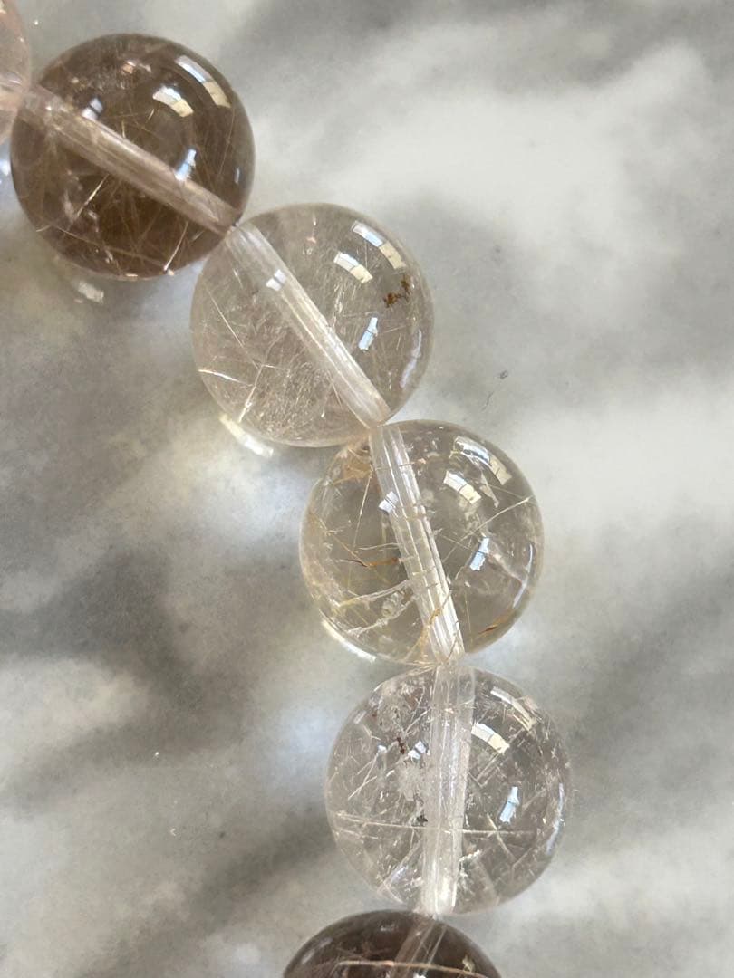 ホワイトルチルクォーツ　ブレスレット　13ミリ