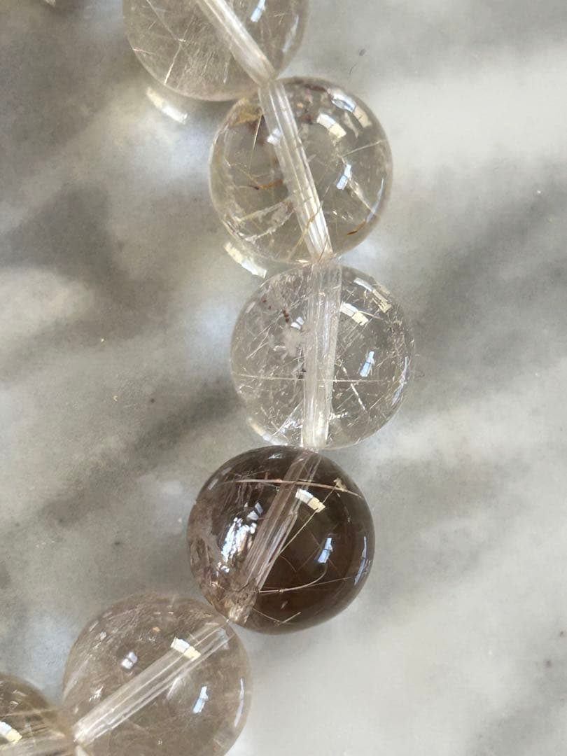 ホワイトルチルクォーツ　ブレスレット　13ミリ