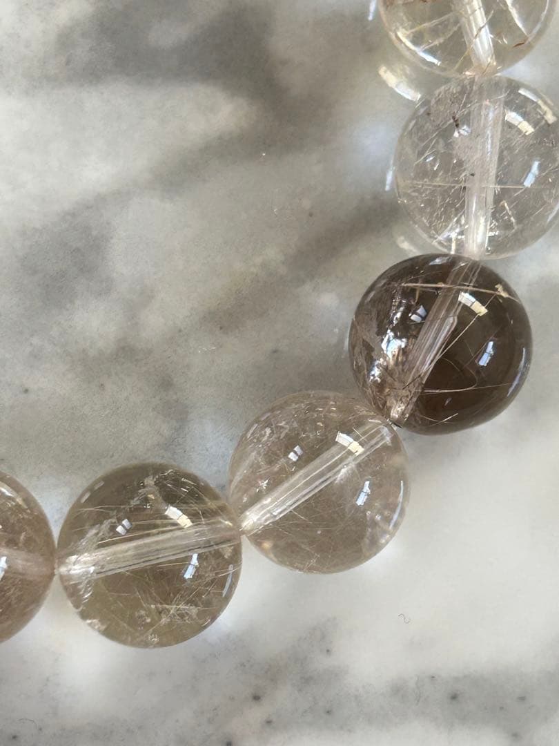 ホワイトルチルクォーツ　ブレスレット　13ミリ