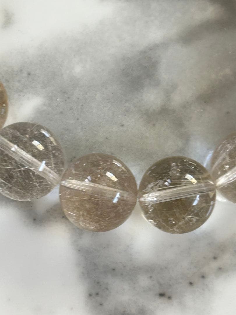 ホワイトルチルクォーツ　ブレスレット　13ミリ