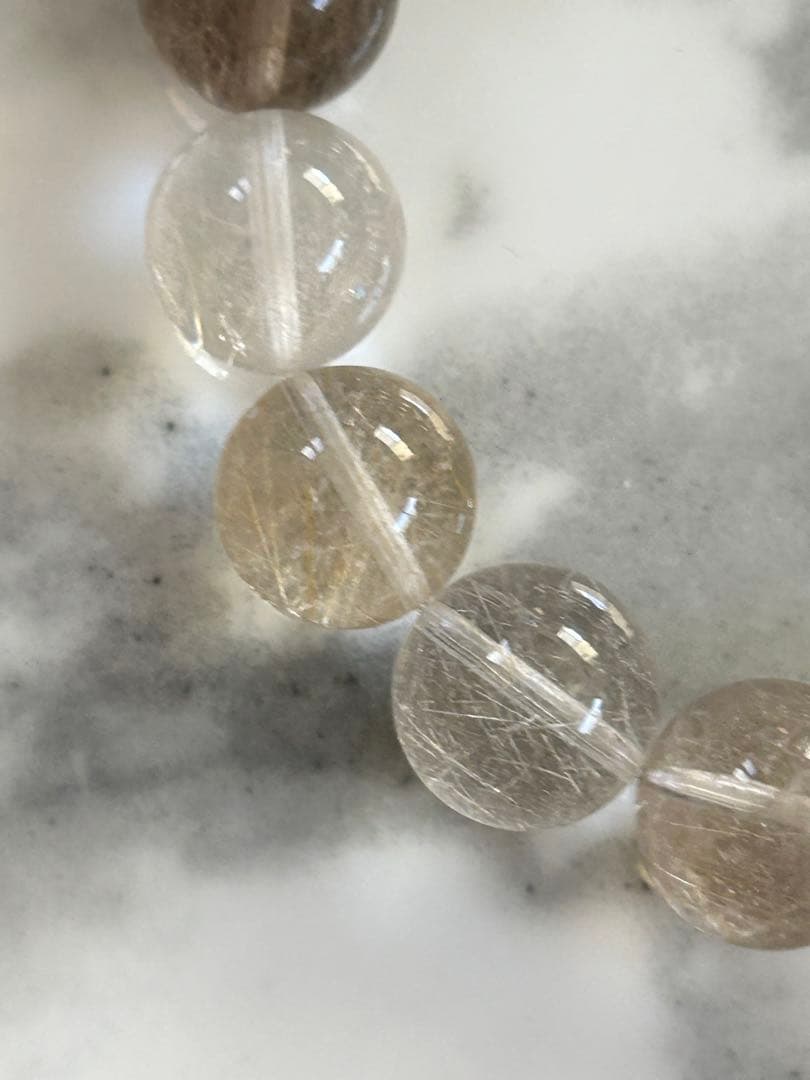 ホワイトルチルクォーツ　ブレスレット　13ミリ