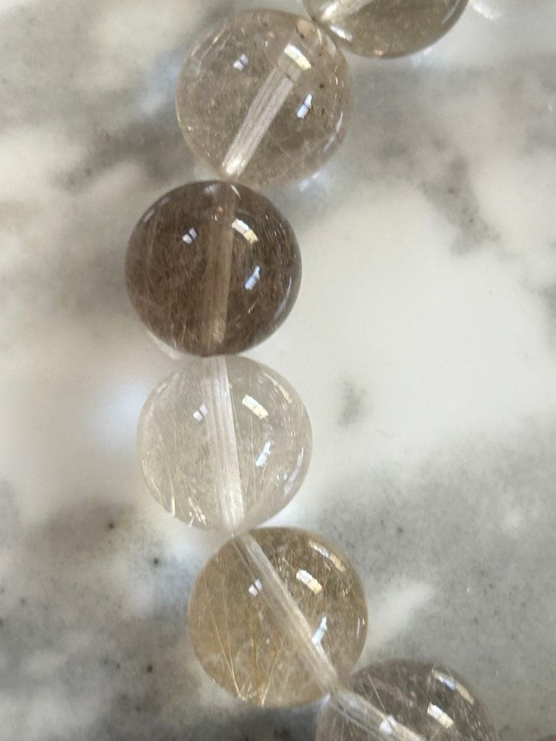 ホワイトルチルクォーツ　ブレスレット　13ミリ