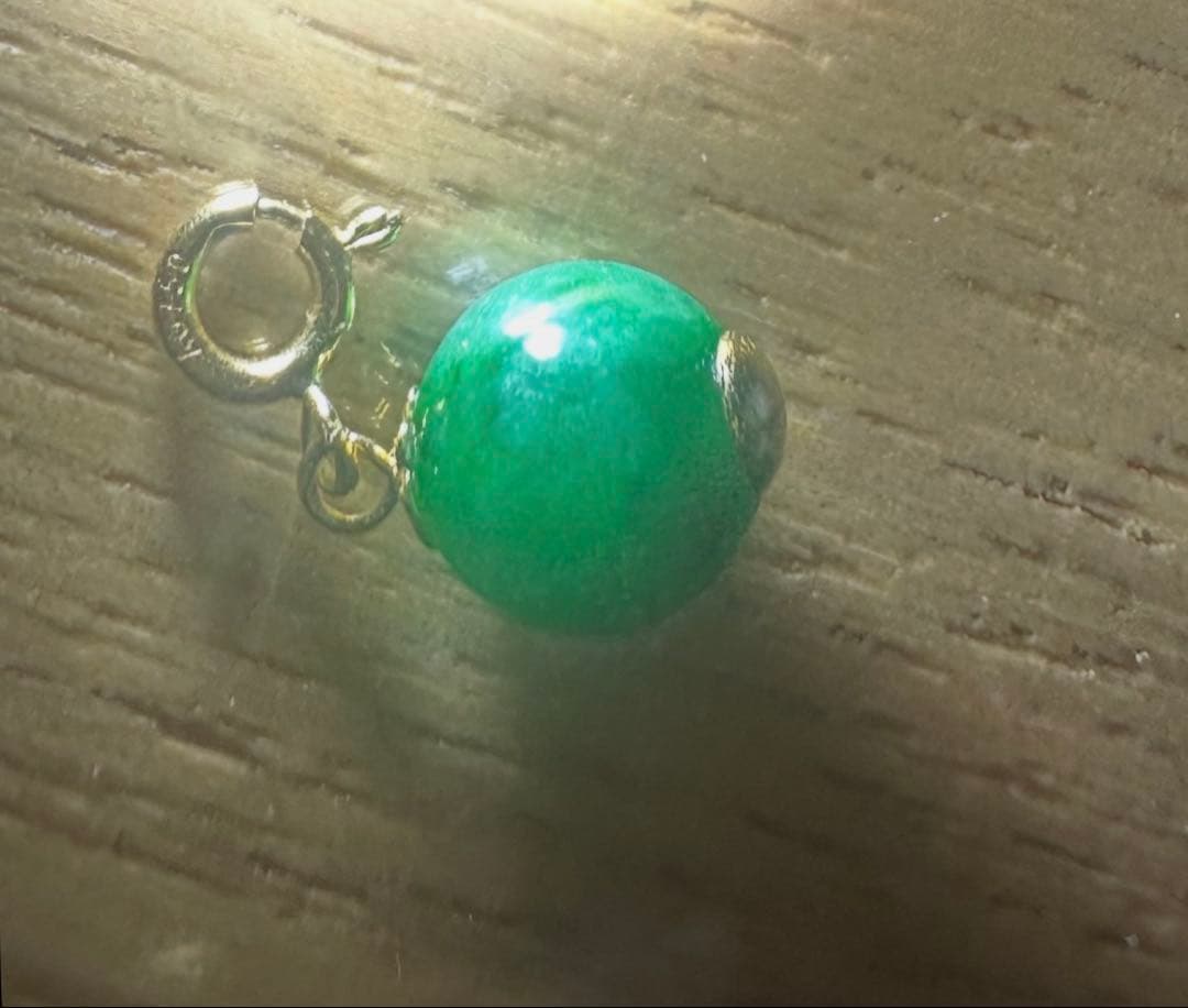 金18 Kゴールド金製、天然本翡翠(A貨)チャーム.ペンダント￼兩用