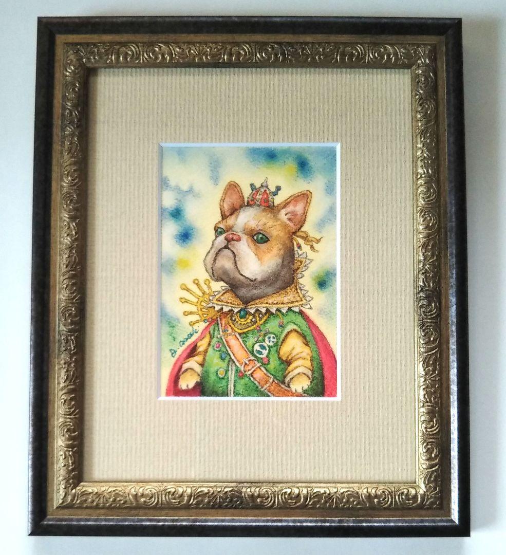 【原画】『ジグ公爵』（フレンチブルドッグ　犬　絵画）