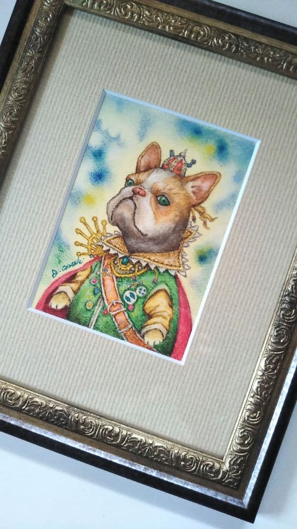【原画】『ジグ公爵』（フレンチブルドッグ　犬　絵画）