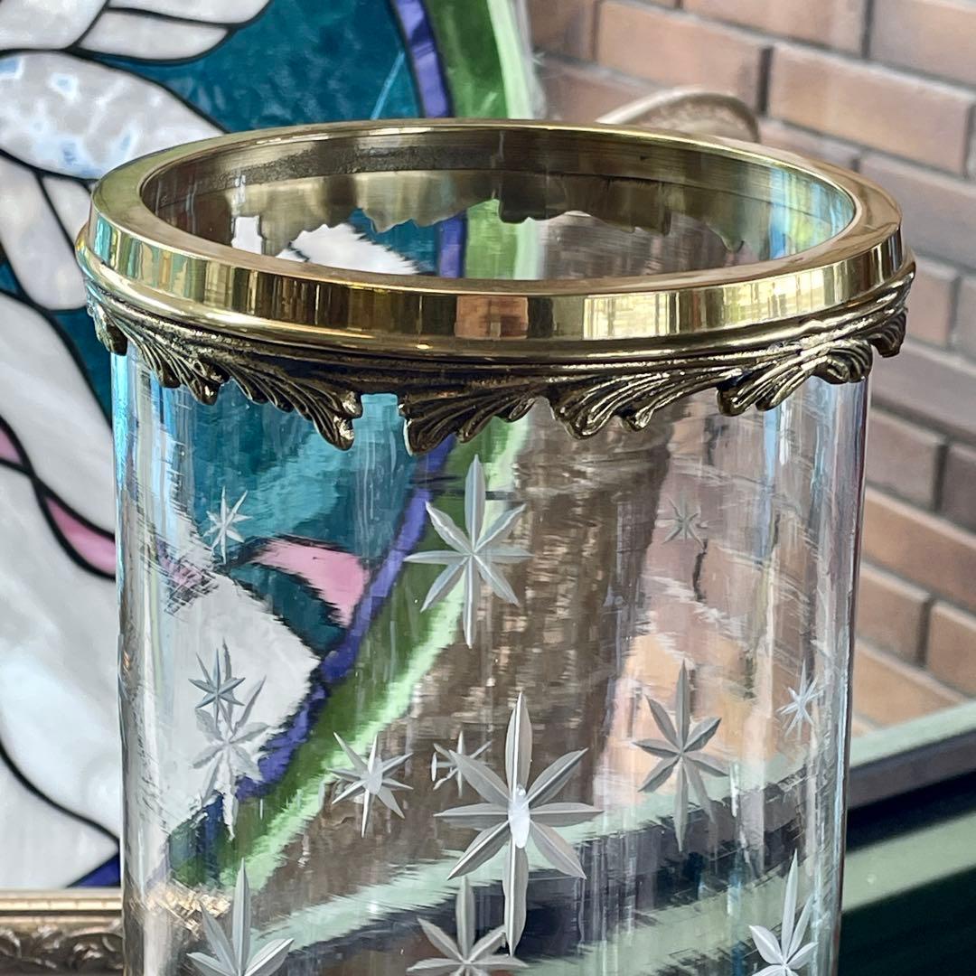 r209r124 上質なクラシックデザイン 装飾ガラスとブラスのインテリア 花瓶