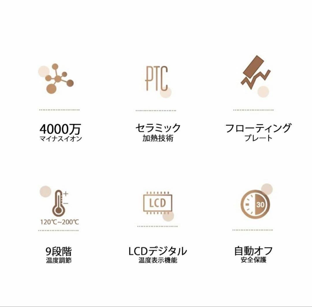 ヘアアイロン 軽量 ストレート 24mm コテ カール 温度調節 マイナスイオン