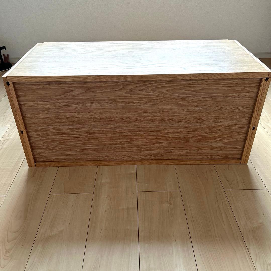 無印良品スチールユニットシェルフ用・ボックス・引出し・２段・オーク材