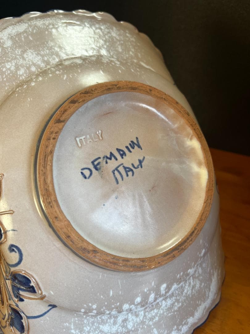 ヴィンテージ　Demain　ドマン　バスケット　イタリア製　陶器　インテリア