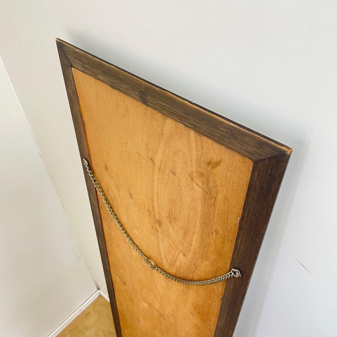 ビンテージ ウォールミラー 全身ミラー 鏡 壁掛け 姿見 木枠 アンティーク