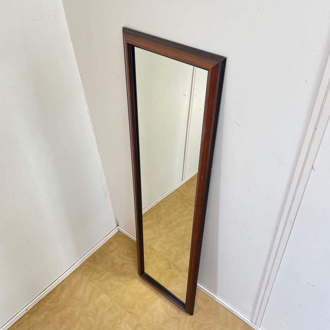 ビンテージ ウォールミラー 全身ミラー 鏡 壁掛け 姿見 木枠 アンティーク