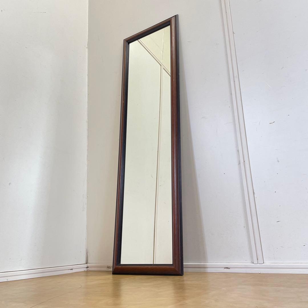 ビンテージ ウォールミラー 全身ミラー 鏡 壁掛け 姿見 木枠 アンティーク