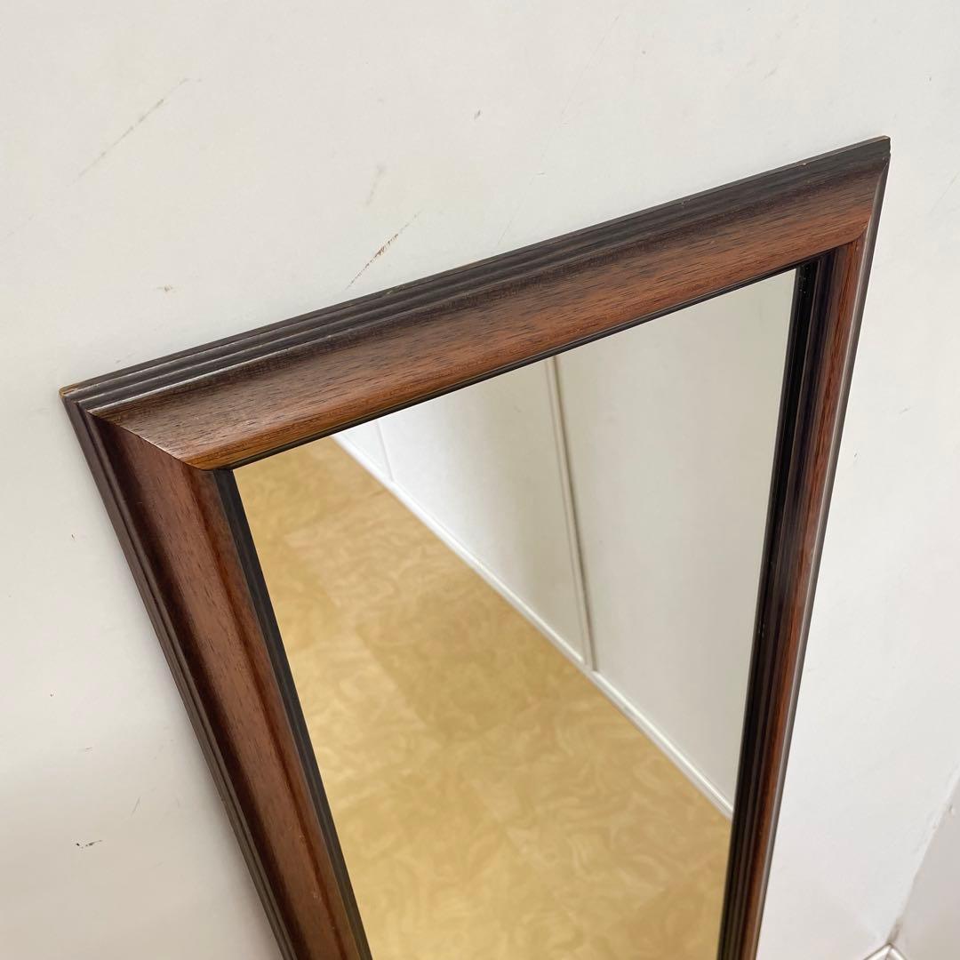 ビンテージ ウォールミラー 全身ミラー 鏡 壁掛け 姿見 木枠 アンティーク