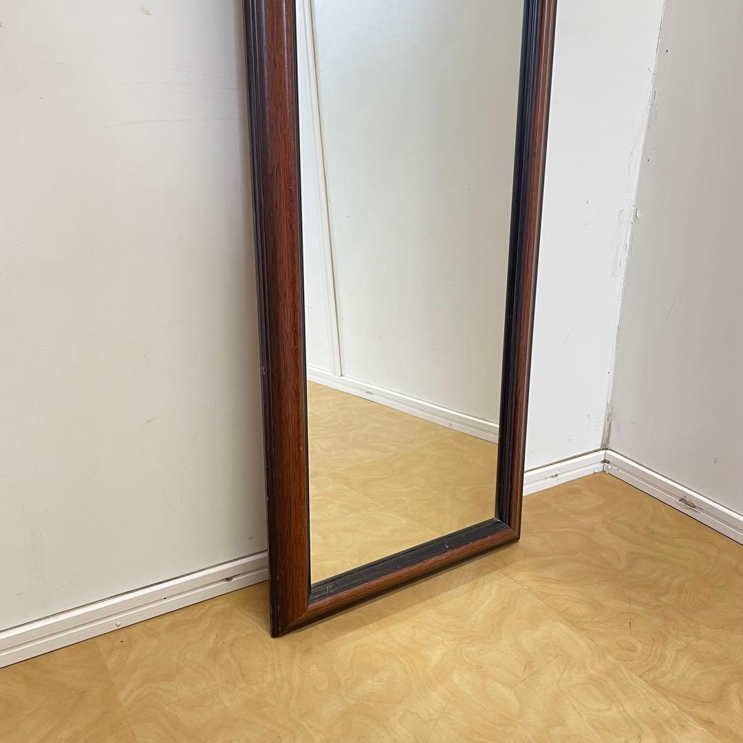 ビンテージ ウォールミラー 全身ミラー 鏡 壁掛け 姿見 木枠 アンティーク